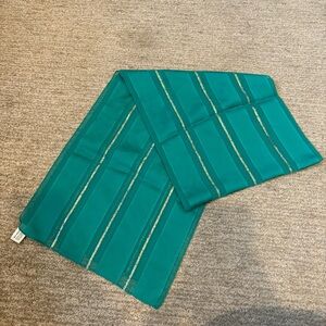 VTG Betmar Made In Italy Teal & Gold Striped Polyester Neck Scarf - 56.5” X 11”